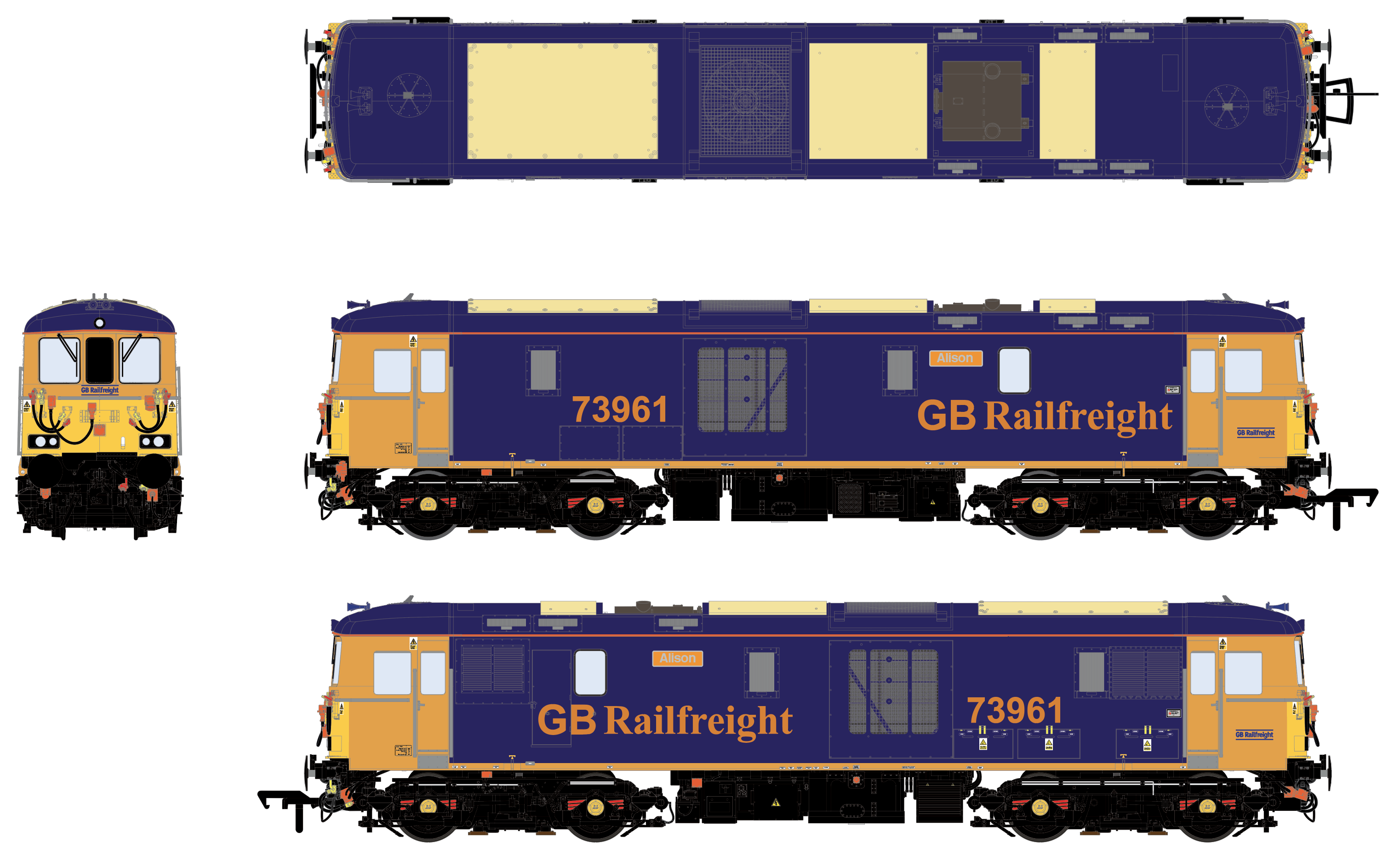 Class 73 - GBRf (Current) - 73961 Alison - DCC Sound Fitted