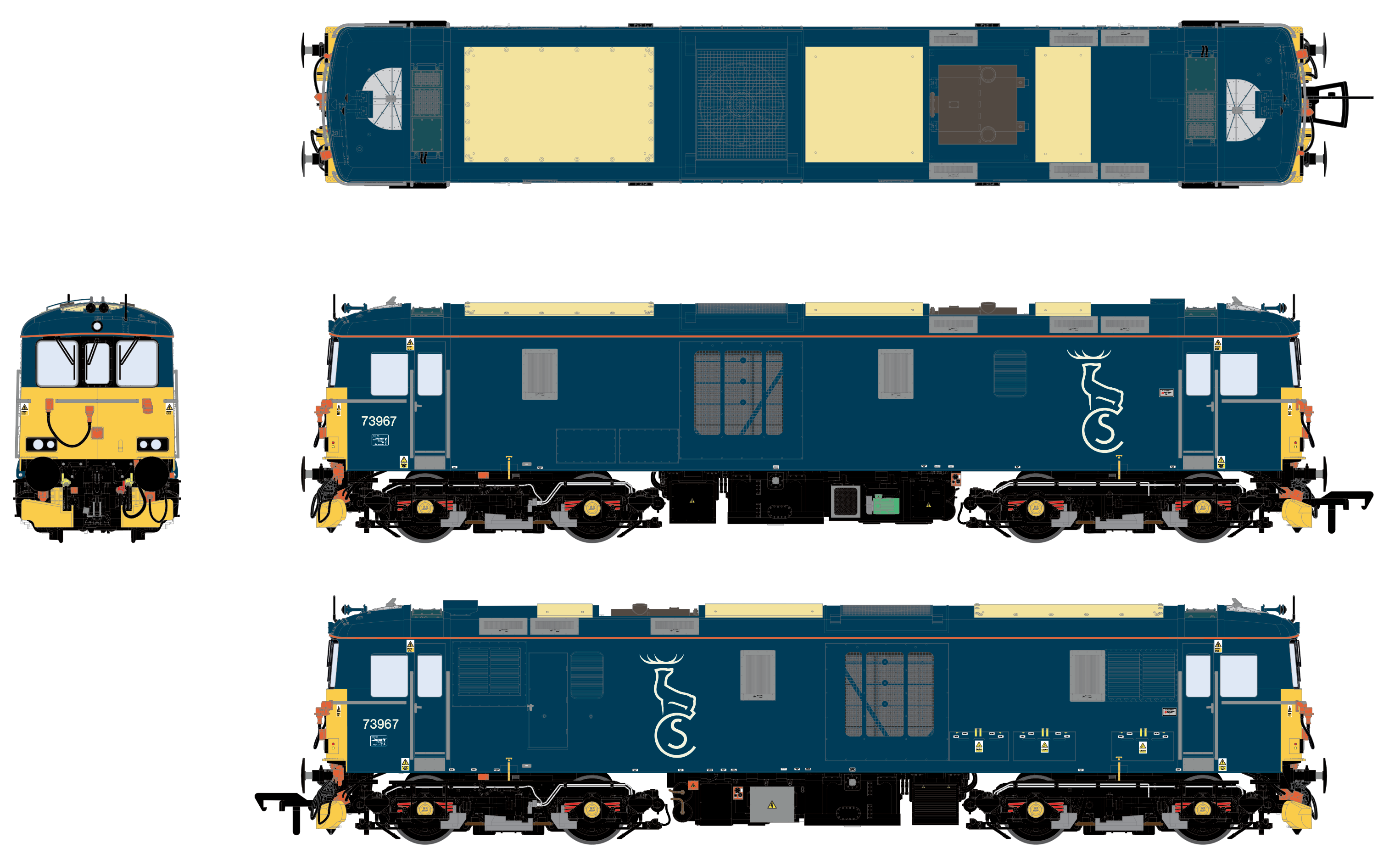 Class 73 - Caledonian (Early) - 73967 - DCC Sound Fitted