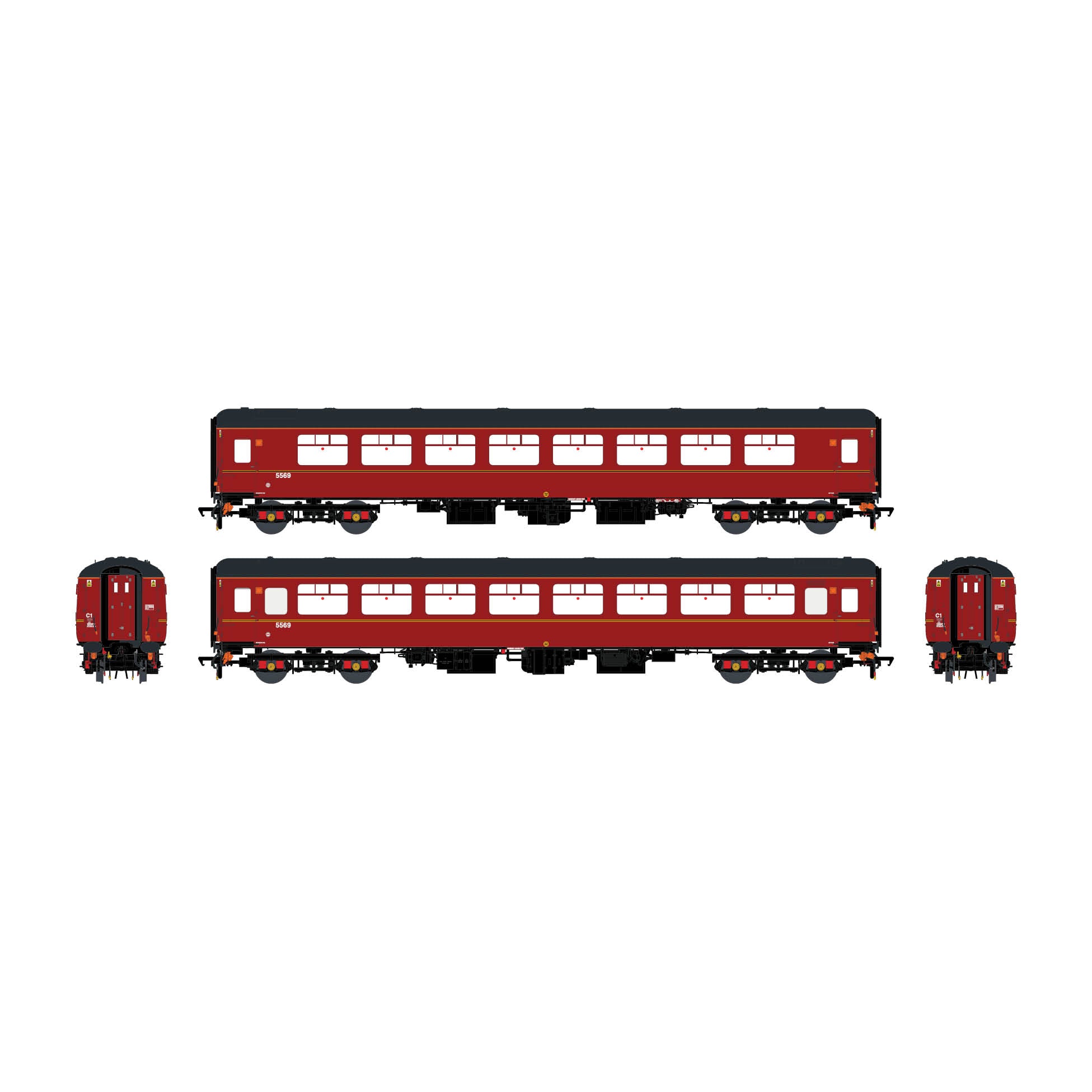 BR Mk.2c (small toilet window) TSO 5569 Maroon (South Wales & West)