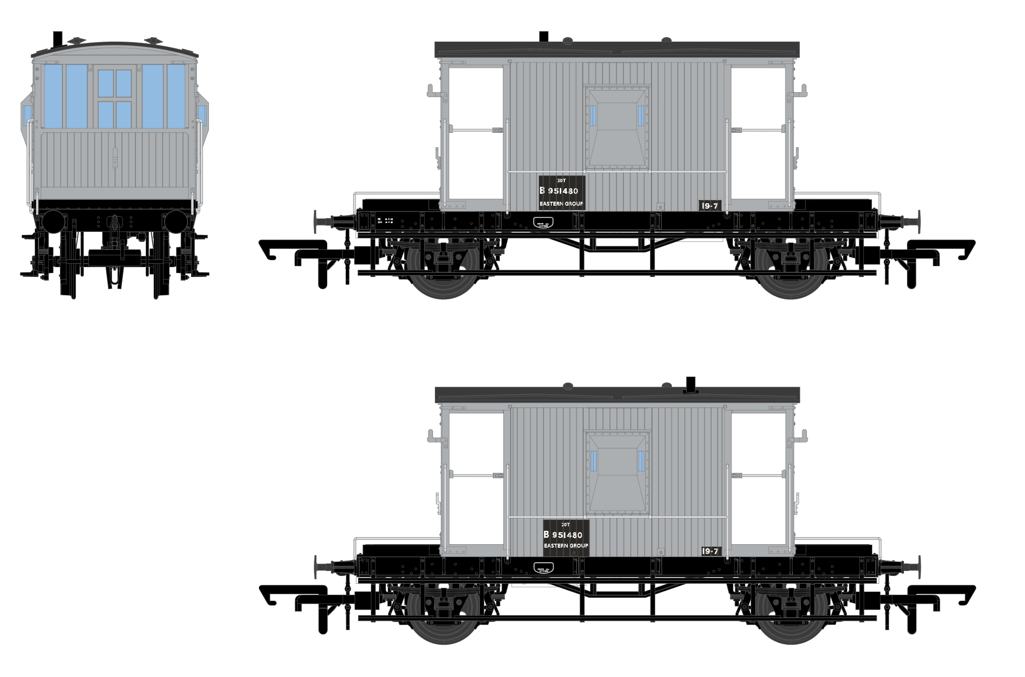 BR Brake Van - BR Grey - B951480