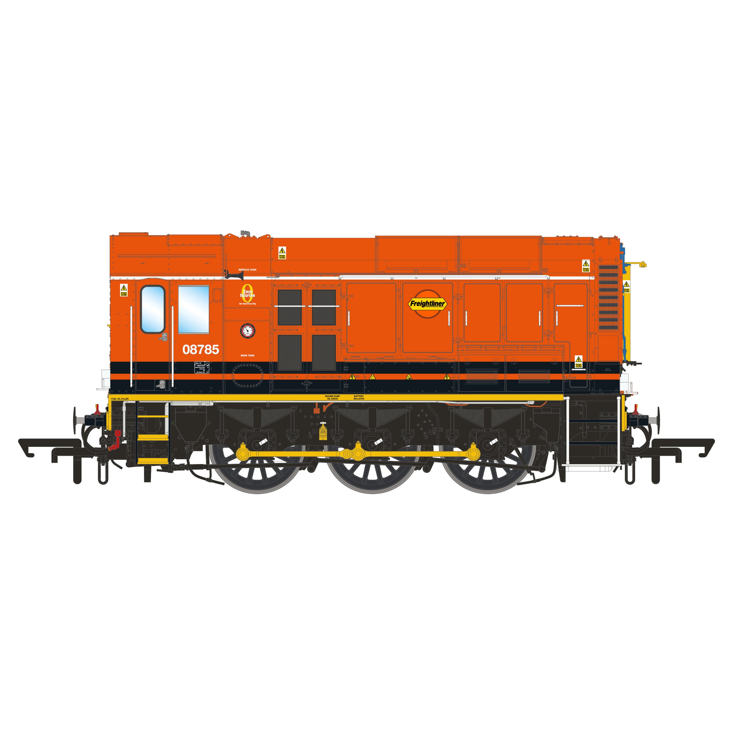 BR Class 08 - Freightliner/G&W Orange - 08785 - DCC Sound