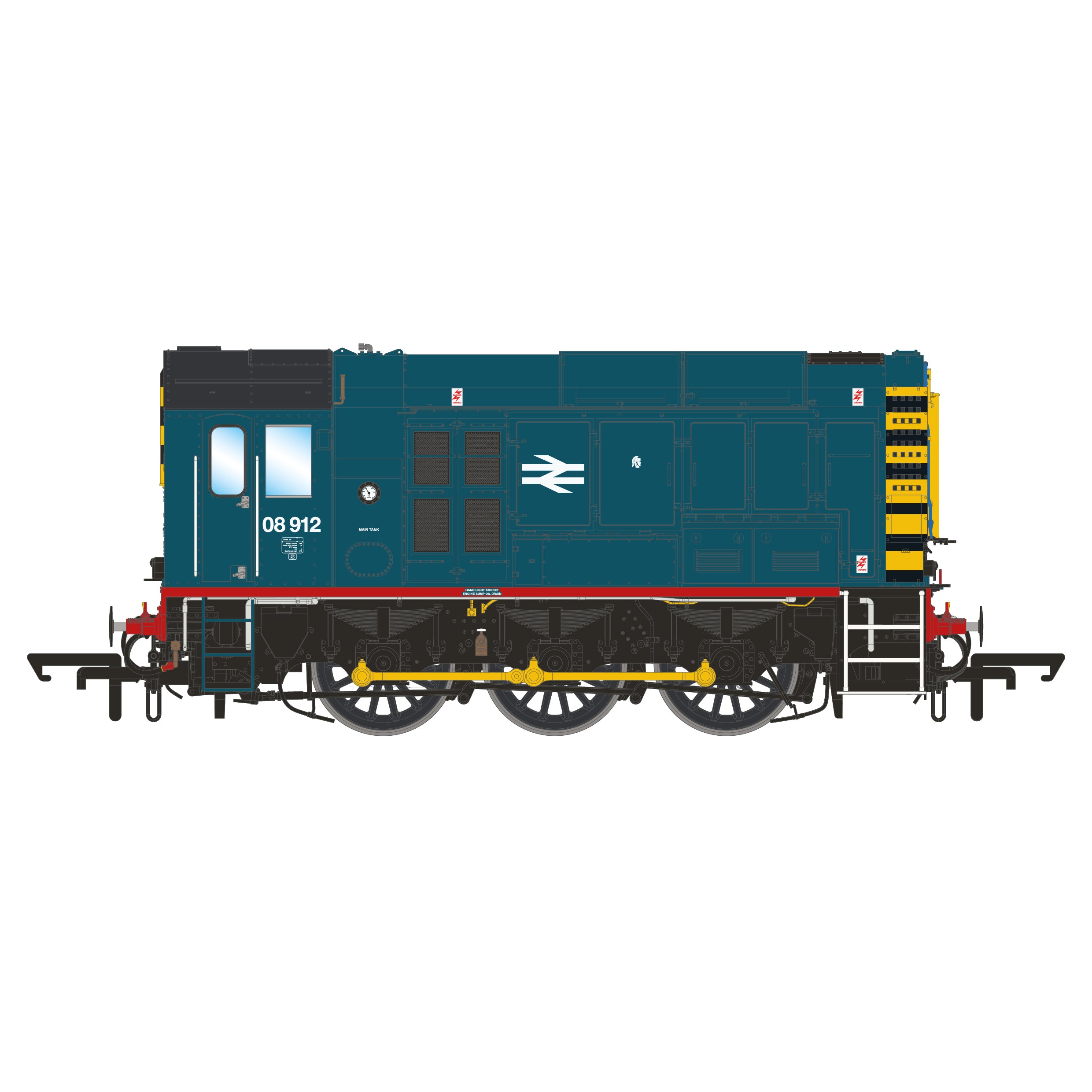 BR Class 08 - BR Blue (Red Running Plate) - 08912 - DCC Sound