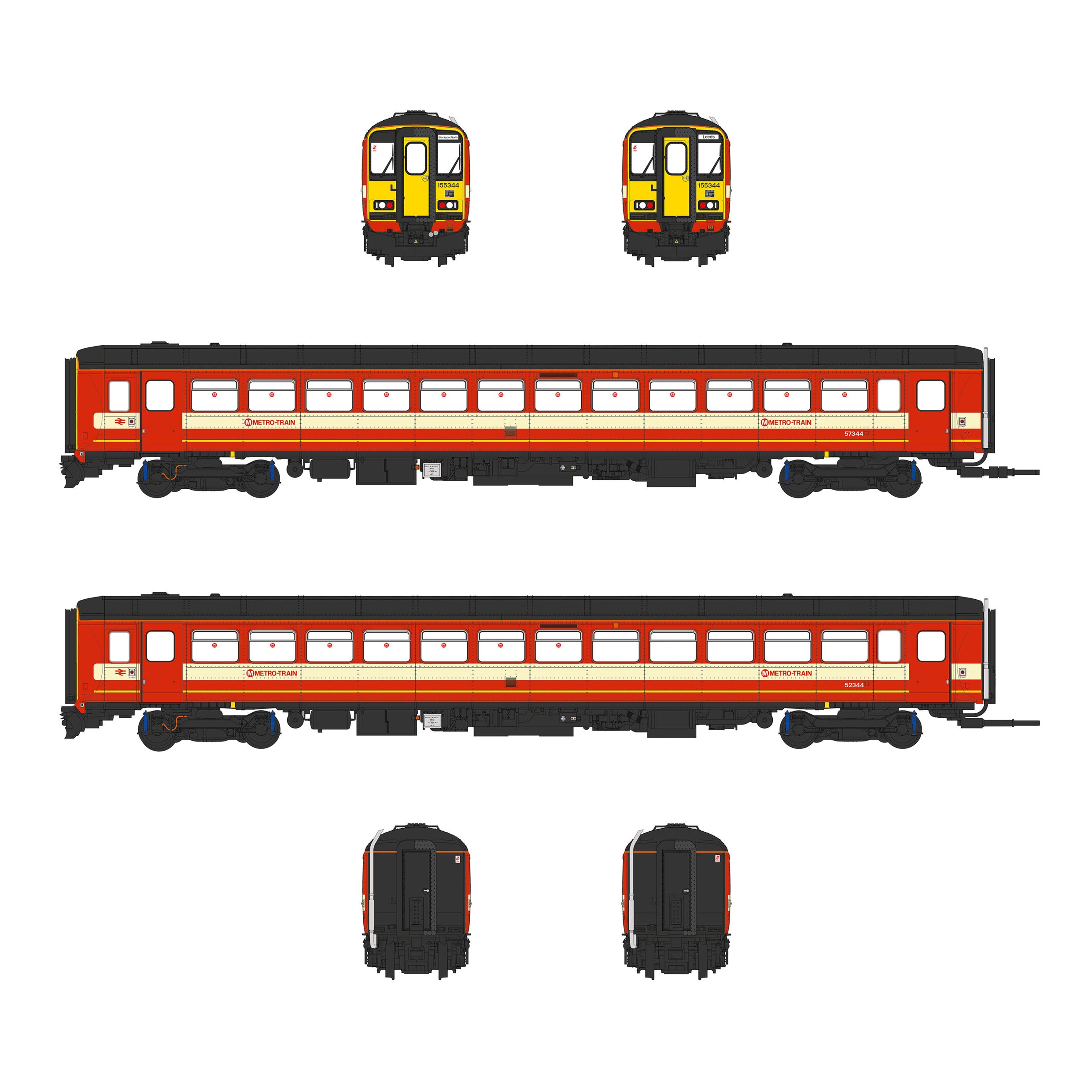 Class 155 - West Yorkshire PTE - 155344 - OO Scale - DCC Sound Fitted