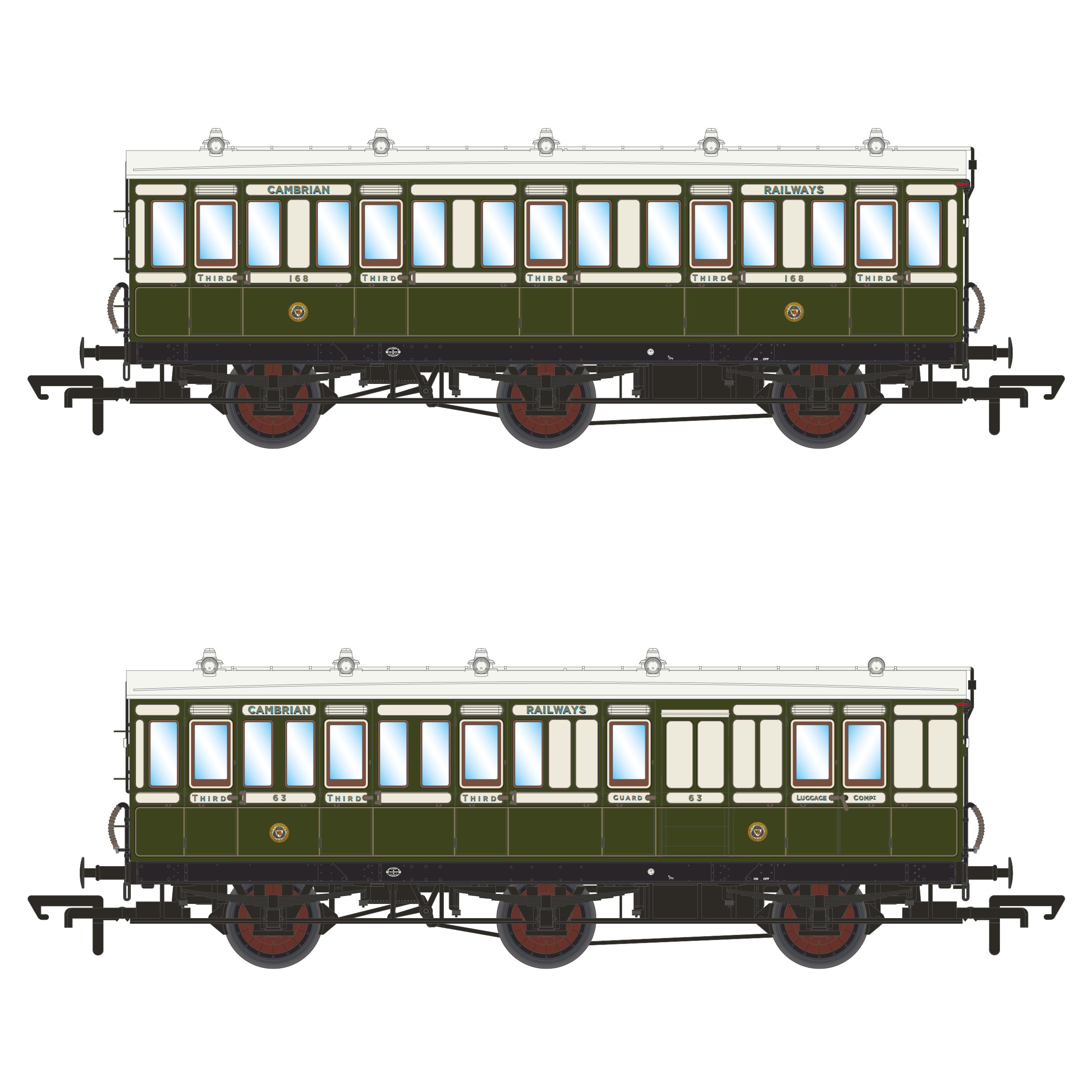 Genesis 6w - Cambrian Railways Lined Bronze Green/Cream - Twin Pack I