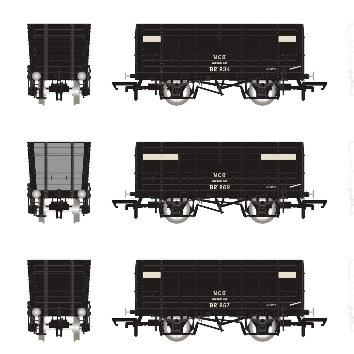 Packp P7 Hopper - NCB (Brodsworth) Black, with white planks - Triple Pack ...